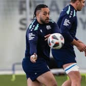 Alex Masibaka during a Scotland training session at the Oriam.