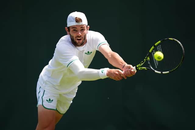 Jacob Fearnley on the practice courts at the All England Lawn Tennis and Croquet Club in Wimbledon ahead of the Wimbledon Championships, which begins on June 30th.