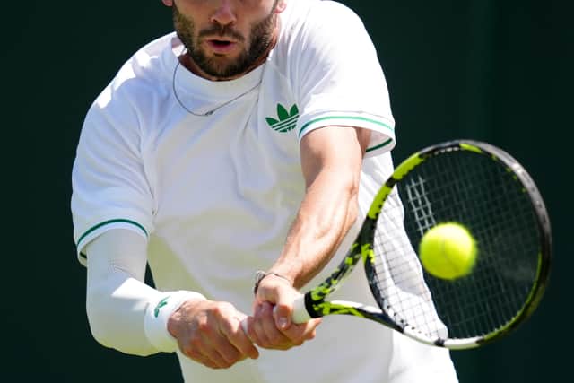Jacob Fearnley on the practice courts at the All England Lawn Tennis and Croquet Club in Wimbledon ahead of the Wimbledon Championships, which begins on June 30th.