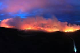 A wildfire near Dava on the morning of June 29.