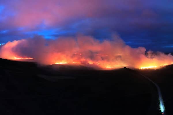 A wildfire near Dava on the morning of June 29.