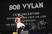 Bob Vylan performing on the West Holts stage during the Glastonbury Festival at Worthy Farm in Somerset. Picture: PA