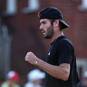 Scotland’s Jacob Fearnley is playing his first round match at Wimbledon today.