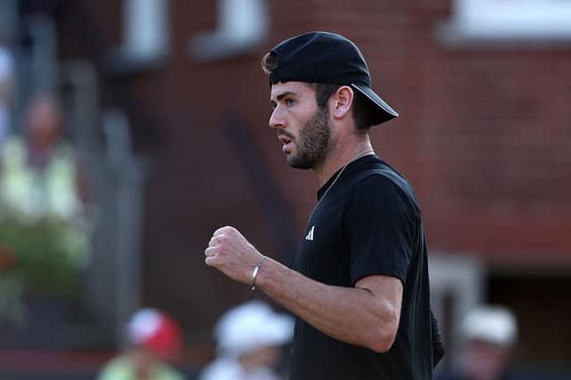 Scotland’s Jacob Fearnley is playing his first round match at Wimbledon today.