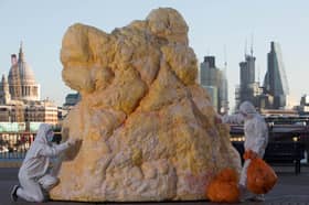 This sculpture of a fatberg may look big but it's a tiddler compared to the largest real ones found in UK sewers (Picture:  David Parry)