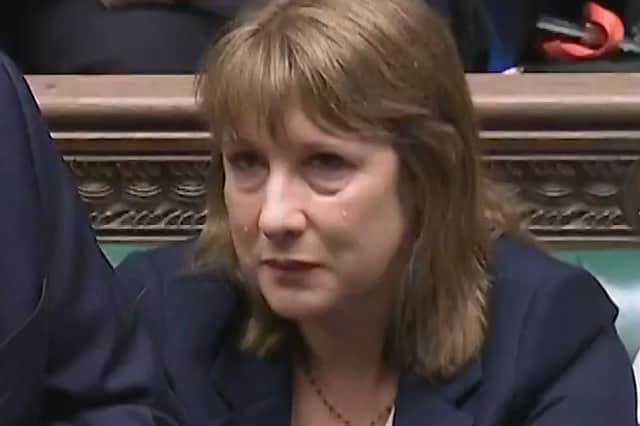 Screen grab of Chancellor Rachel Reeves apparently crying during Prime Minister's Questions