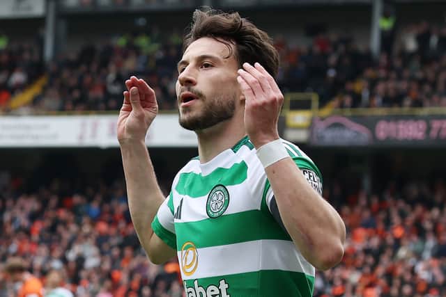 Celtic's Nicolas Kuhn has been linked with RB Leipzig, Newcastle United and Como in this transfer window (Pic: Getty)