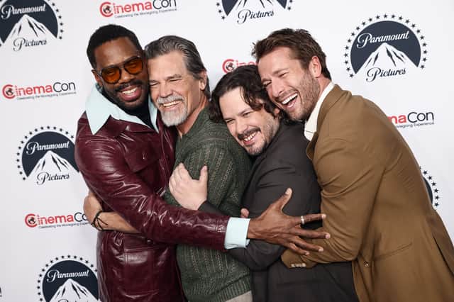 Colman Domingo, Josh Brolin, Edgar Wright, and Glen Powell a CinemaCon ahead of a talk on The Running Man.