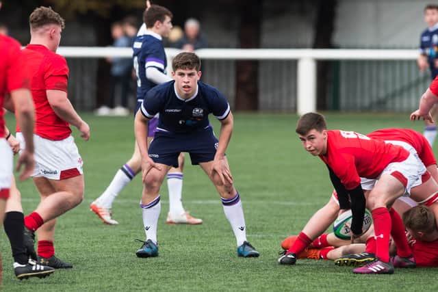 Dan Lancaster in action for Scotland Under 18s against Wales Under 19s in March 2018.