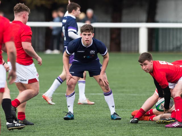 Dan Lancaster in action for Scotland Under 18s against Wales Under 19s in March 2018. 