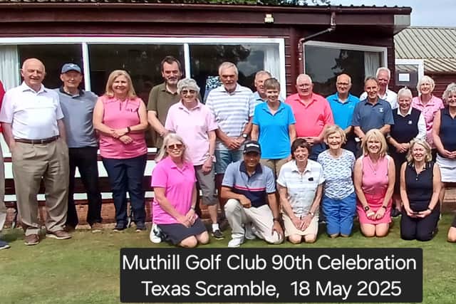 Muthill members took part in a 9-hole Texas Scramble to mark the Pethshire club’s 90th anniversary