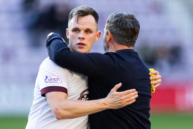 Derek McInnes is delighted to be working with Lawrence Shankland at Hearts.