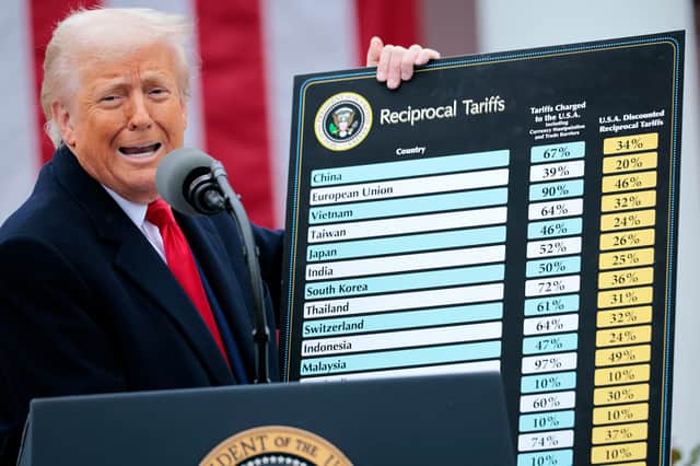 Donald Trump announced sweeping tariffs on imports from many countries on what he called 'Liberation Day' in April (Picture: Chip Somodevilla)