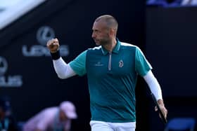 Dan Evans is in second round action at Wimbledon today.
