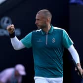 Dan Evans is in second round action at Wimbledon today.