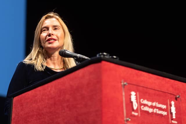 College of Europe rector Federica Mogherini at the opening of the 2021-22 academic year at the College of Europe. Picture: James Arthur Gekiere/AFP via Getty Images