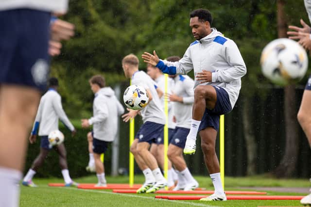 Rangers train ahead of Sunday's match against Club Brugge.