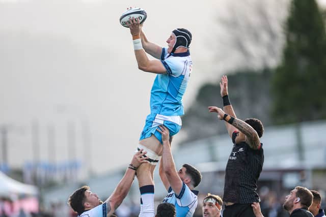 Scotland's Cameron Henderson wins a lineout against the Maori All Blacks in Whangarei.