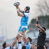 Scotland's Cameron Henderson wins a lineout against the Maori All Blacks in Whangarei.