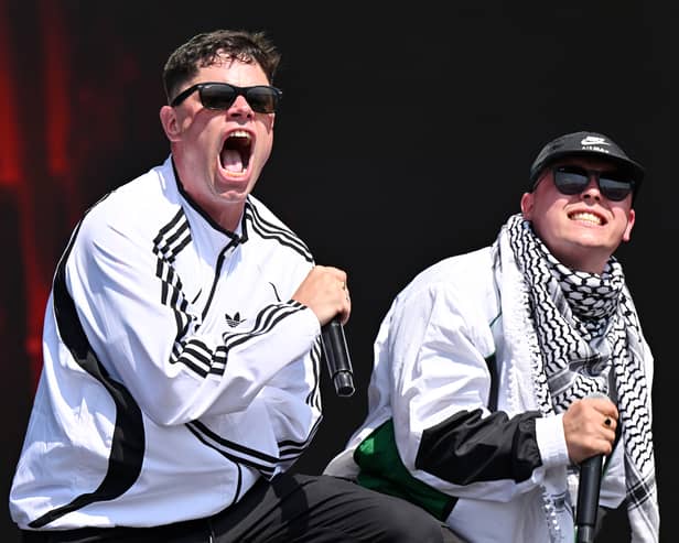 Kneecap performed at Glastonbury Festival last month despite Keir Starmer saying their presence was not 'appropriate' (Picture: Leon Neal)