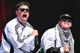 Kneecap performed at Glastonbury Festival last month despite Keir Starmer saying their presence was not 'appropriate' (Picture: Leon Neal)