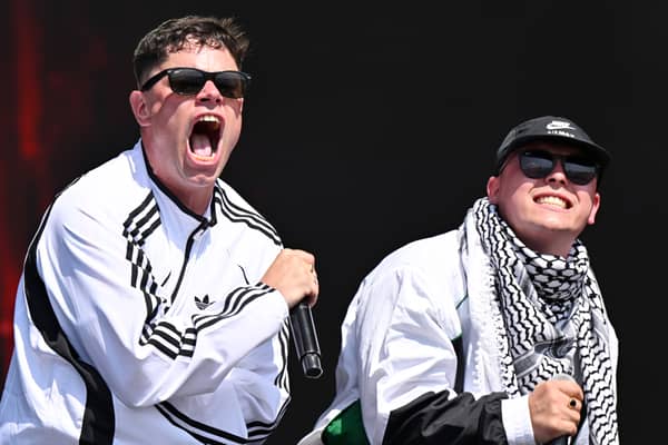 Kneecap performed at Glastonbury Festival last month despite Keir Starmer saying their presence was not 'appropriate' (Picture: Leon Neal)