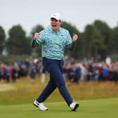 Bob MacIntyre roars with delight after holing the winning putt in last year’s Genesis Scottish Open at The Renaissance Club