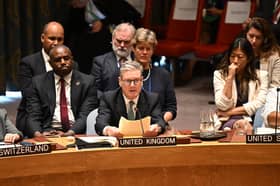 Keir Starmer, with Foreign Secretary David Lammy sitting behind him, addresses the United Nations Security Council in September last year (Picture: Leon Neal/WPA pool)