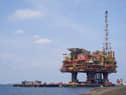 The Brent Charlie oil rig is towed on its way to be dismantled at a yard in Middlesbrough (Picture: Ian Forsyth)