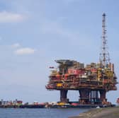 The Brent Charlie oil rig is towed on its way to be dismantled at a yard in Middlesbrough (Picture: Ian Forsyth)