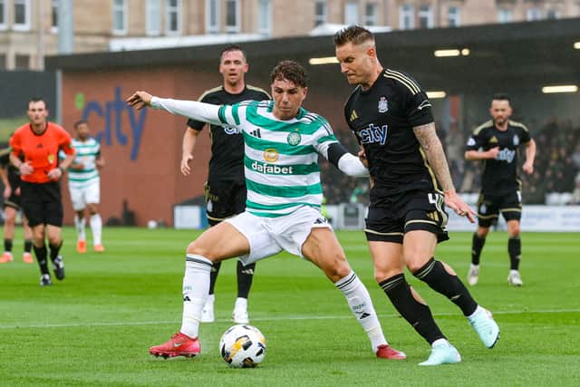 Arne Engels in action against Queen's Park in last Friday's opening pre-season clash at Lesser Hampden. Cr: SNS Group.