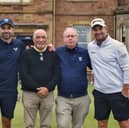Double PGA Tour winner Ryan Fox, right, pictured with his playing partners at North Berwick on Monday