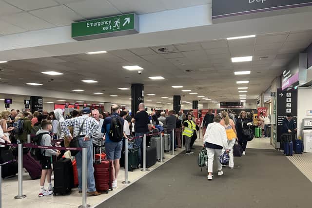 A general view from Edinburgh Airport as passengers gather. Picture: Oguz Kagan Meydan/Anadolu via Getty Images