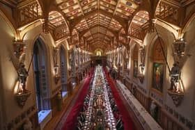 State Banquet in  St Georges Hall Windsor for President Emmanuel Macron