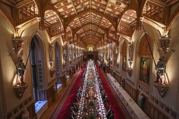 State Banquet in  St Georges Hall Windsor for President Emmanuel Macron