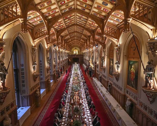 State Banquet in  St Georges Hall Windsor for President Emmanuel Macron