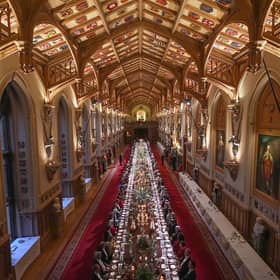 State Banquet in  St Georges Hall Windsor for President Emmanuel Macron
