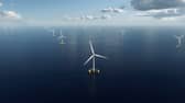 An artist's impression of a floating windfarm