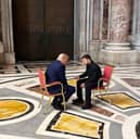 Ukrainian President Volodymyr Zelensky spoke with US President Donald Trump in the Vatican in April, when world leaders gathered for the funeral of Pope Francis (Picture: Office of the President of Ukraine)