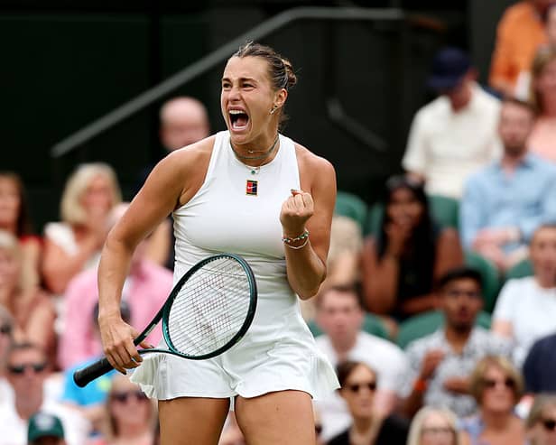 World number one Aryna Sabalenka is hoping to make the Wimbledon semi-finals today.