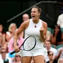 World number one Aryna Sabalenka is hoping to make the Wimbledon semi-finals today.