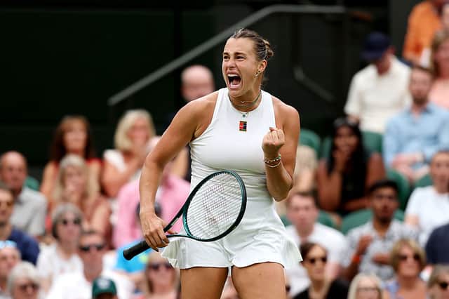 World number one Aryna Sabalenka is hoping to make the Wimbledon semi-finals today.