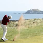 Adam Scott plays a shot on the 13th hole during the Genesis Scottish Open at The Renaissance Club in North Berwick (Picture: Christian Petersen)
