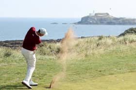 Adam Scott plays a shot on the 13th hole during the Genesis Scottish Open at The Renaissance Club in North Berwick (Picture: Christian Petersen)