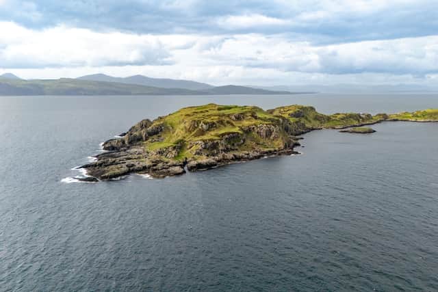 The 90-acre private island in the Inner Hebrides has come to market for offers over £500,000.