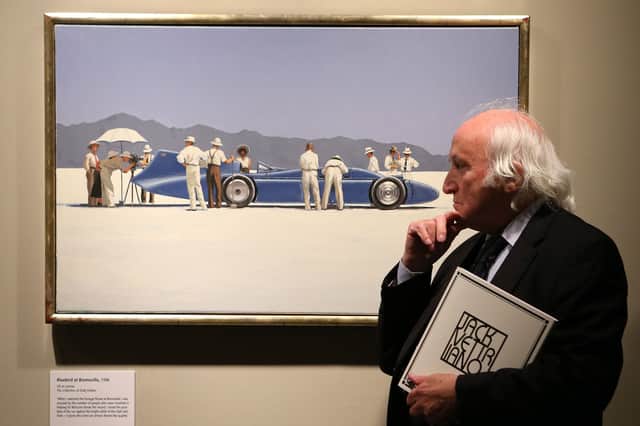 Richard Demarco, seen viewing a painting by Jack Vettriano, has been a lifelong champion of the arts (Picture: Andrew Milligan)