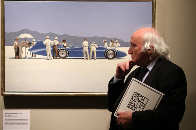 Richard Demarco, seen viewing a painting by Jack Vettriano, has been a lifelong champion of the arts (Picture: Andrew Milligan)