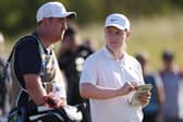 Bob MacIntyre pictured with his caddie Mike Burrow during the Genesis Scottish Open at The Renaissance Club 