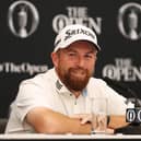 Shane Lowry speaks to the media during a press conference prior to The 153rd Open Championship at Royal Portrush 