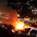 Firefighters working to extinguish the fire in Kilmarnock.